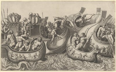 Speculum Romanae Magnificentiae: Seeschlacht, 16. Jahrhundert von Master of the Die