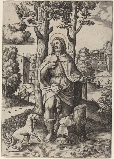 Heiliger Rochus von Master of the Die after Follower of Raphael