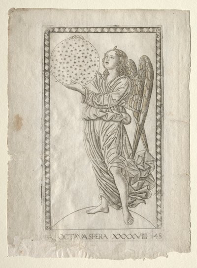 Der Engel der achten Sphäre aus dem Tarocchi, Serie A..., vor 1467 von Master of the E Series Tarocchi