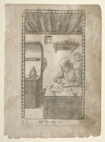 Der Handwerker aus dem Tarocchi, Serie E: Bedingungen des Menschen, Nr. 3 (vor 1467) von Master of the E Series Tarocchi