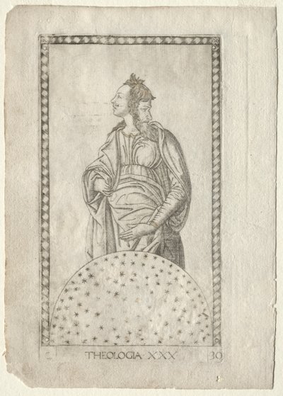 Theologie aus dem Tarocchi, Serie C: Freie Künste, #30, vor 1467 von Master of the E Series Tarocchi
