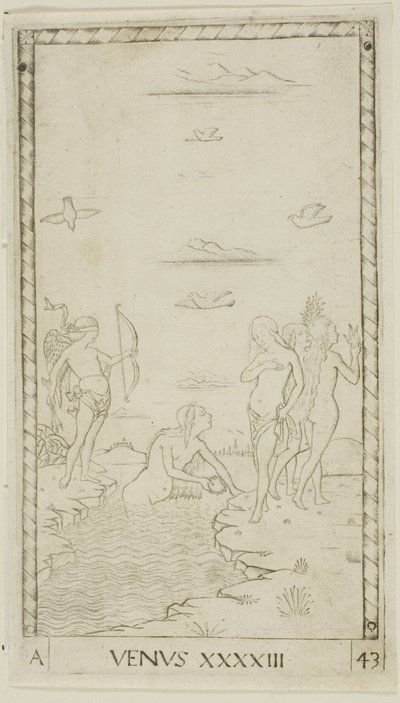 Venus, Platte 43 aus Planeten und Sphären von Master of the E Series Tarocchi