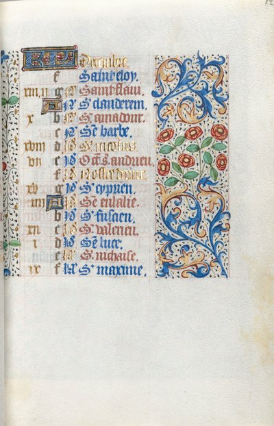 Stundenbuch Gebrauch von Rouen: fol. 12r, ca. 1470 von Master of the Geneva Latini