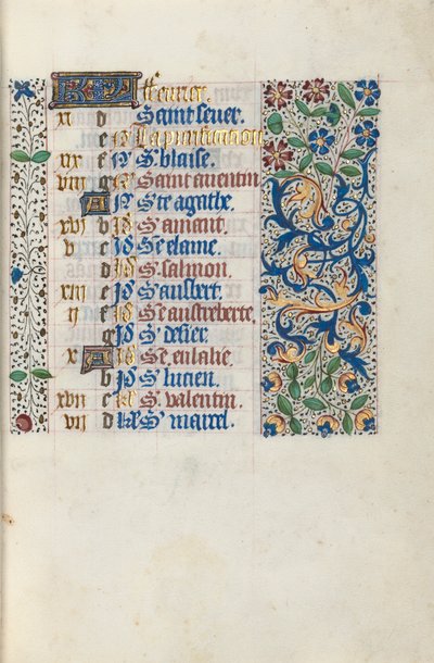 Stundenbuch Gebrauch von Rouen: fol. 2r, ca. 1470 von Master of the Geneva Latini