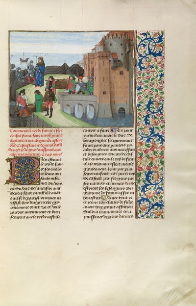 König Karl VI. von Frankreich bereitet sich auf den Krieg mit England vor von Master of the Getty Froissart