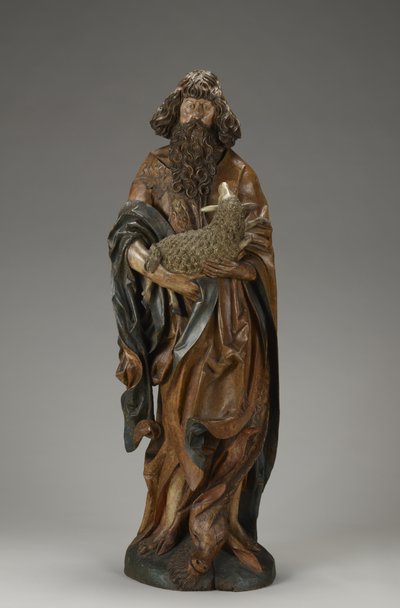 Johannes der Täufer (teilweise polychromiertes Lindenholz) von Master of the Harburger Altar