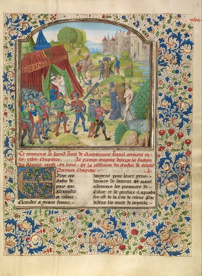 Alexanders Krankheit am Fluss Cydnus und der Tod von Sisinnes von Master of the Jardin de vertueuse consolation and assistant
