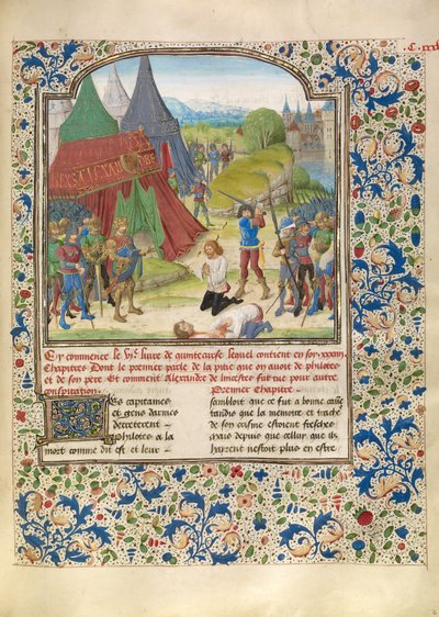 Die Hinrichtung von Philotas von Master of the Jardin de vertueuse consolation
