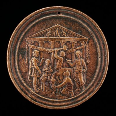 Das Opfer eines Stiers, viertes Viertel des 15. Jahrhunderts von Master of the Orpheus Legend