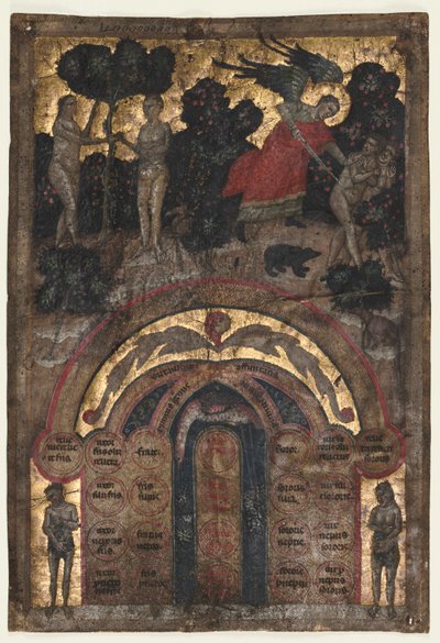 Blatt aus einem Band von Johannes Andreas Lectura super arboris consanguinitatis..., ca. 1331 von Master of the Register of 1328