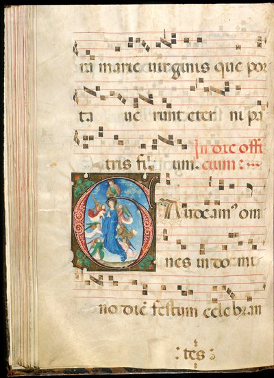 Mariä Himmelfahrt, f.72v aus einem Graduale, spätes 15. Jahrhundert von Master of the Saluces Hours (attr. to)