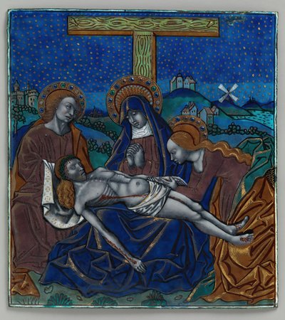 Triptychon-Panel mit Pietà, Französisch, 15.-16. Jahrhundert von Master of the Triptych of Louis