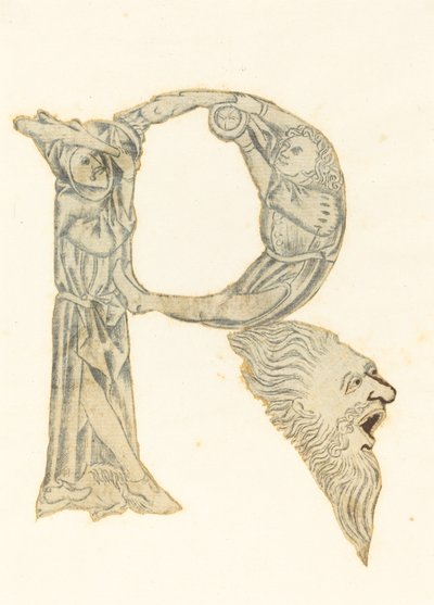 Der Buchstabe P (umgewandelt in ein R) von Master with the Banderoles