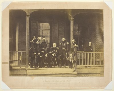 Generalleutnant Scott, Generalstabschef der US-Armee und Stab von Mathew B. Brady