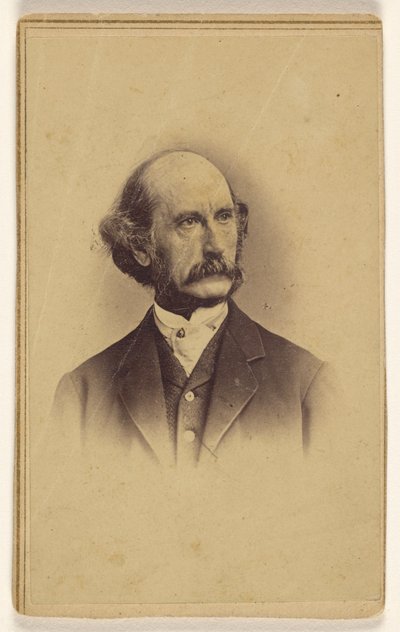 [Unbekannter glatzköpfiger Mann mit Schnurrbart, im Vignettenstil gedruckt] von Mathew B. Brady