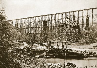 Falling Water Bridge, Nashville und Chattanooga Railroad, 1861-65 von Mathew B. Brady