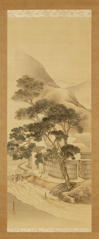 Bauernhaus und Bach von Matsumura Goshun