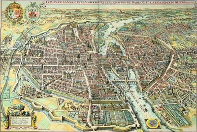 Plan von Paris im Jahr 1615 von Mattaus the Younger Merian