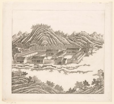 Ansicht eines Teils des kaiserlichen Sommerpalastes in Chengde (Jehol) in China von Matteo Ripa