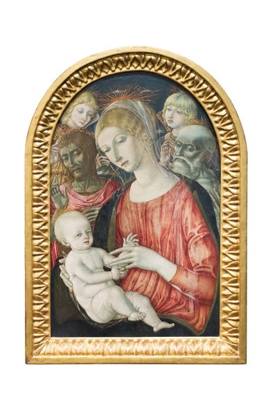 Madonna und Kind mit Engeln, hl. Johannes dem Täufer und hl. Hieronymus von Matteo di (c.1430 95) Giovanni
