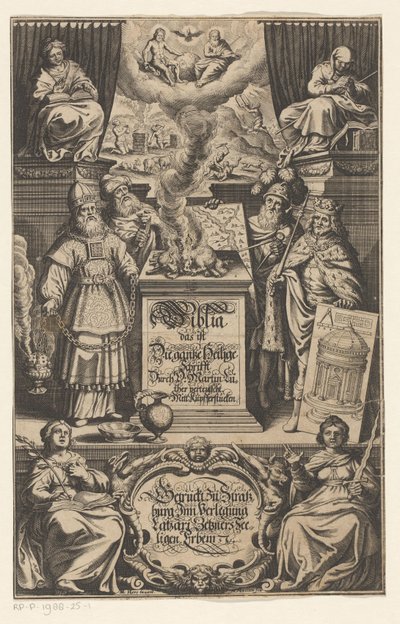 Opfer eines Lammes durch vier Männer von Matthäus Merian (I)