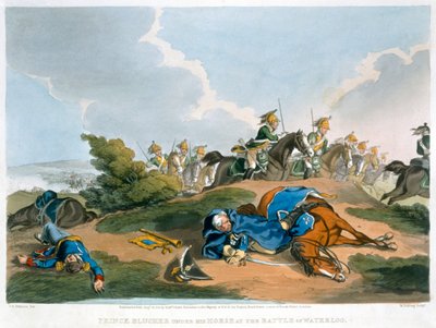 Prinz Blücher unter seinem Pferd in der Schlacht bei Waterloo, 1815 von Matthew Dubourg