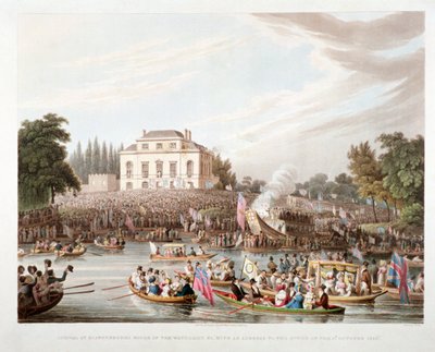 Blick auf die Themse am Brandenburgh House, Hammersmith, London, 1821 von Matthew Dubourg