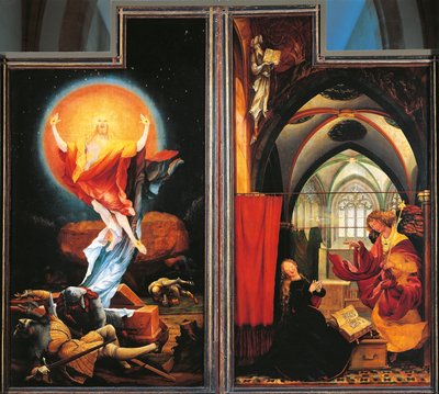 Die Verkündigung und Auferstehung Christi (Detail) von Matthias (c.1480 1528) Grunewald