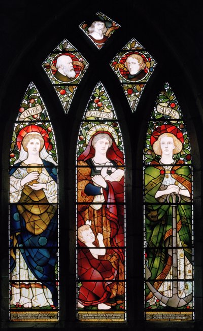 Das Fenster der Maler; Glaube, Hoffnung und Liebe, St Machars Cathedral von Matthijs Maris