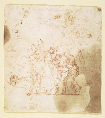Johannes der Täufer als Kind von Engeln betreut (?) von Mattia Preti