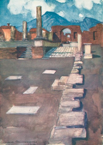 Das Forum, Pompeji von Maurice (after) Greiffenhagen