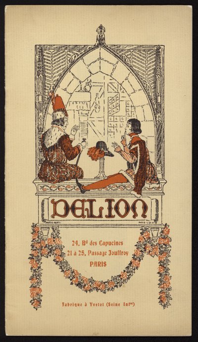 Titelillustration für Hutkatalog von Delion, Paris, 1908 von Maurice Berty
