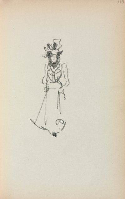 Italienisches Skizzenbuch: Stehende Frau Seite 118 von Maurice Brazil Prendergast
