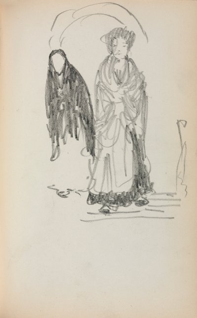 Italienisches Skizzenbuch: Zwei stehende Frauen Seite 123 von Maurice Brazil Prendergast