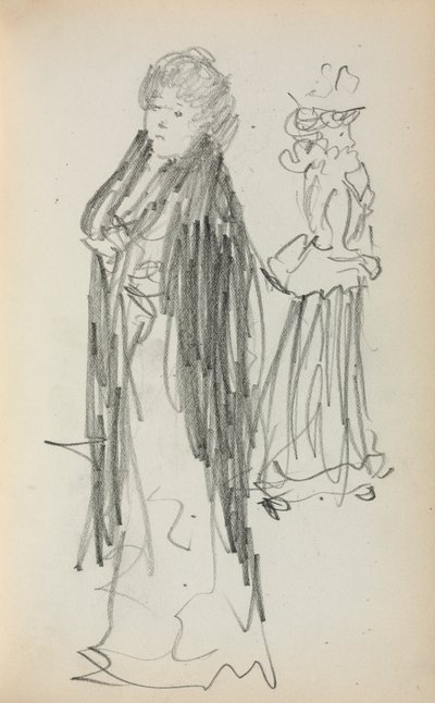 Italienisches Skizzenbuch: Zwei stehende Frauen Seite 129, 1898-1899 von Maurice Brazil Prendergast