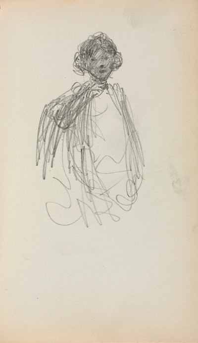 Italienisches Skizzenbuch: Frau, Brustbild, Seite 217, 1898-1899 von Maurice Brazil Prendergast