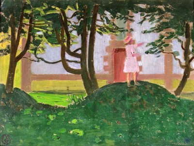 Ein Laubhaufen vor der Kapelle von Maurice Denis