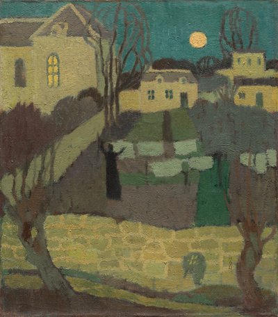 Trocknen der Wäsche oder Mondaufgang am Priorat von Maurice Denis