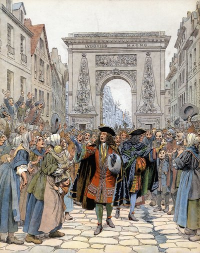 An der Porte Saint-Denis in Paris, der Marschall von Boufflers (Louis François de Boufflers) von Maurice Leloir