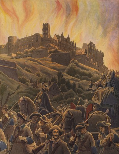 Brand des Schlosses von Heidelberg von Maurice Leloir