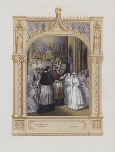 Konfirmation (Aquatinta) von Maurice Leloir