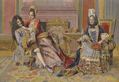 Vertrautheit der Herzogin von Burgund mit König Ludwig XIV. von Maurice Leloir