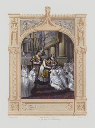 Erstkommunion (Aquatinta) von Maurice Leloir