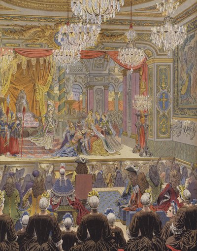 Erstaufführung von Racines Esther durch Les Demoiselles de Saint-Cyr von Maurice Leloir