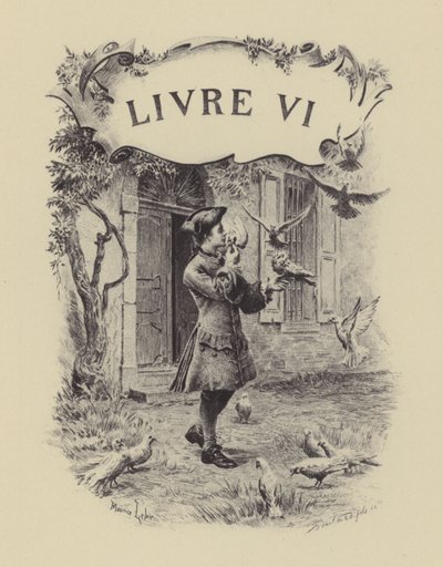 Illustration für Buch VI von Les Confessions de Jean-Jacques Rousseau (Gravur) von Maurice Leloir