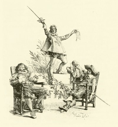 Illustration für Die drei Musketiere (Gravur) von Maurice Leloir