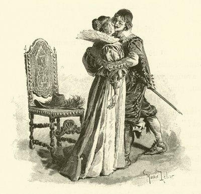 Illustration für Die drei Musketiere (Gravur) von Maurice Leloir