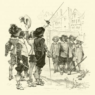 Illustration für Die drei Musketiere von Maurice Leloir