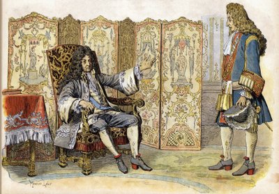 Im Jahr 1712, Ludwig XIV., genannt der Sonnenkönig von Maurice Leloir