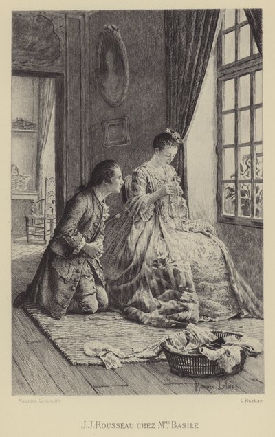 Jean-Jacques Rousseau im Haus von Madame Basile von Maurice Leloir